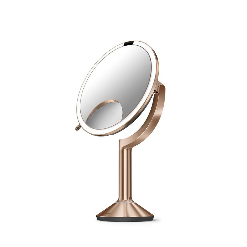 Simplehuman TRIO Lustro Sensorowe Bezprzewodowe 20 cm / Różowe Złoto
