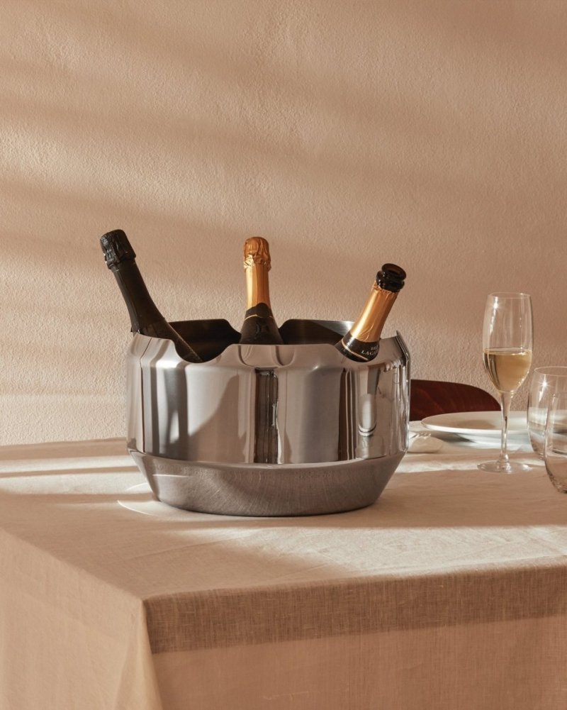 Alessi NOE Cooler - Kubełek do Wina lub Szampana / Srebrny Stalowy
