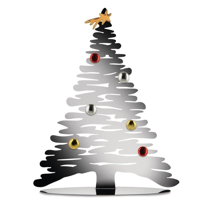 Alessi BARK Stalowa Choinka Świąteczna 45 cm Srebrna Polerowana