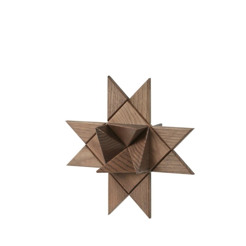 boyhood CHRISTMAS Dekoracja Świąteczna - Drewniana Gwiazda Fröbelstar 20 cm Ciemny Dąb
