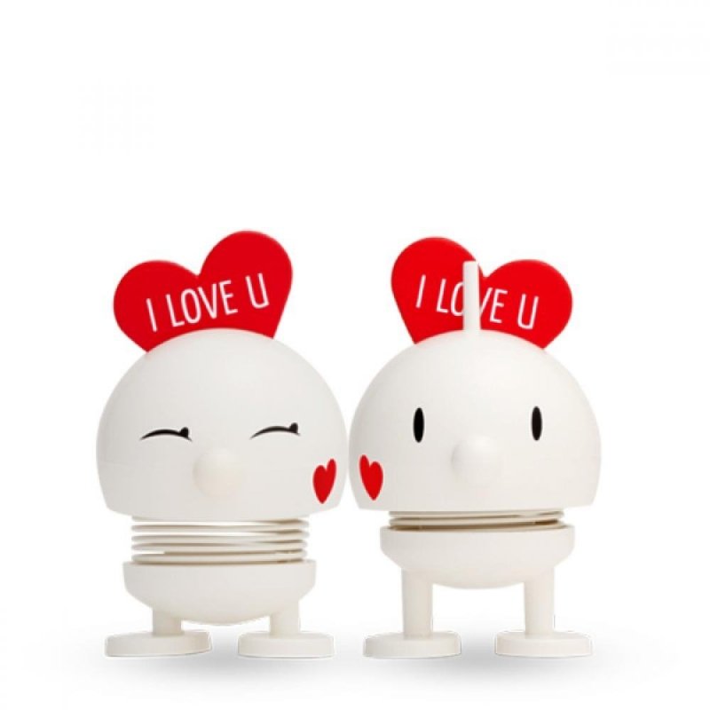 Hoptimist BIMBLE Figurka Optymisty z Serduszkiem L Biały - I Love U
