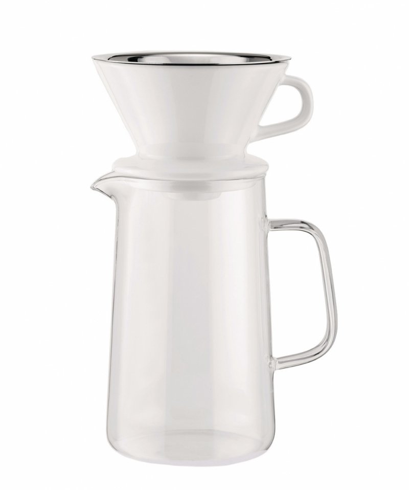 Alessi COFFEE Zestaw do Parzenia Slow Coffee / Dzbanek z Filtrem i Ręczny Młynek do Kawy