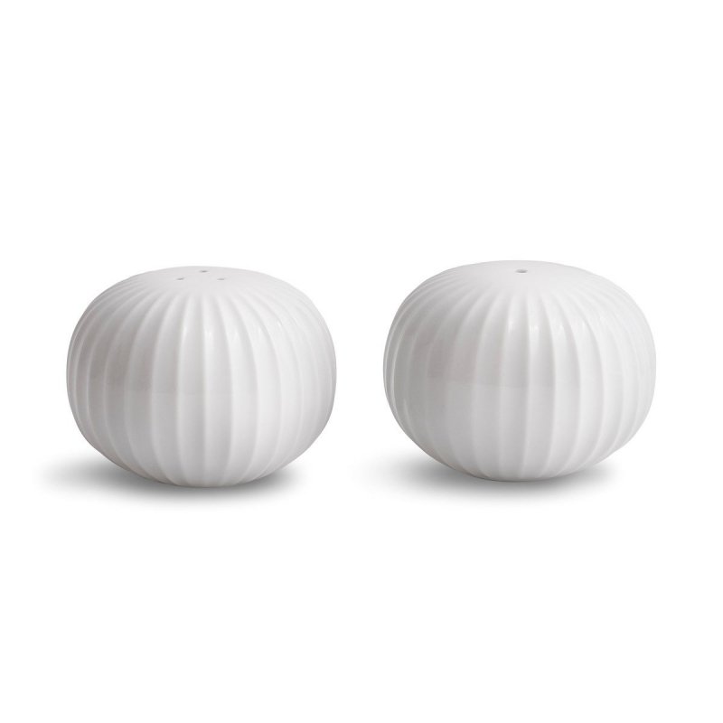 Kähler HAMMERSHØI Porcelanowa Solniczka i Pieprzniczka / Biała