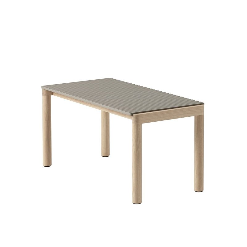Muuto COUPLE Stolik Kawowy z Ceramicznym Blatem 84x40 cm / Jasny Dąb - Blat Wavy Taupe