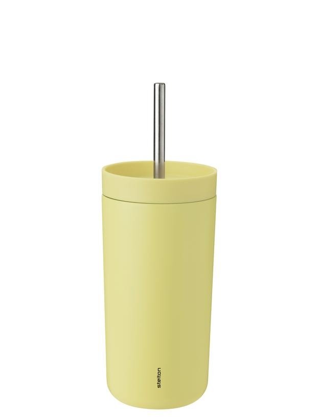 Stelton TO GO Kubek Termiczny ze Słomką 400 ml / Żółty