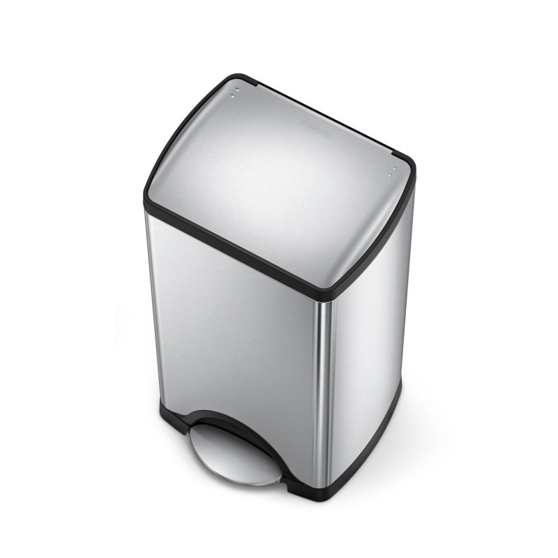 simplehuman TRASH Prostokątny Pedałowy Kosz na Śmieci 30 l / Stalowy Srebrny