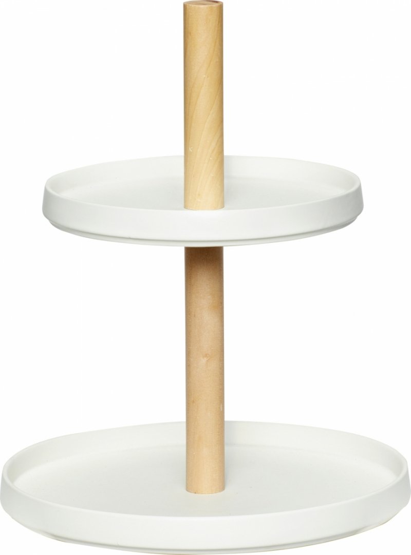 Hübsch NORDIC Patera Ceramiczna - Etażerka do Ciasta / Biała