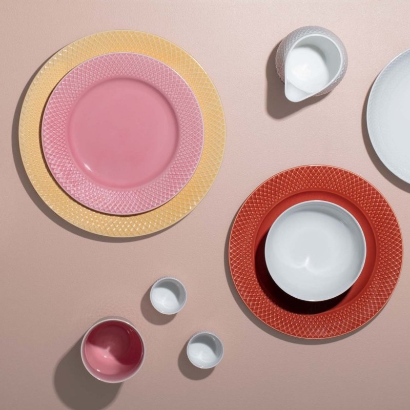 Lyngby Porcelain RHOMBE COLOR Talerz Płaski 21 cm Różowy