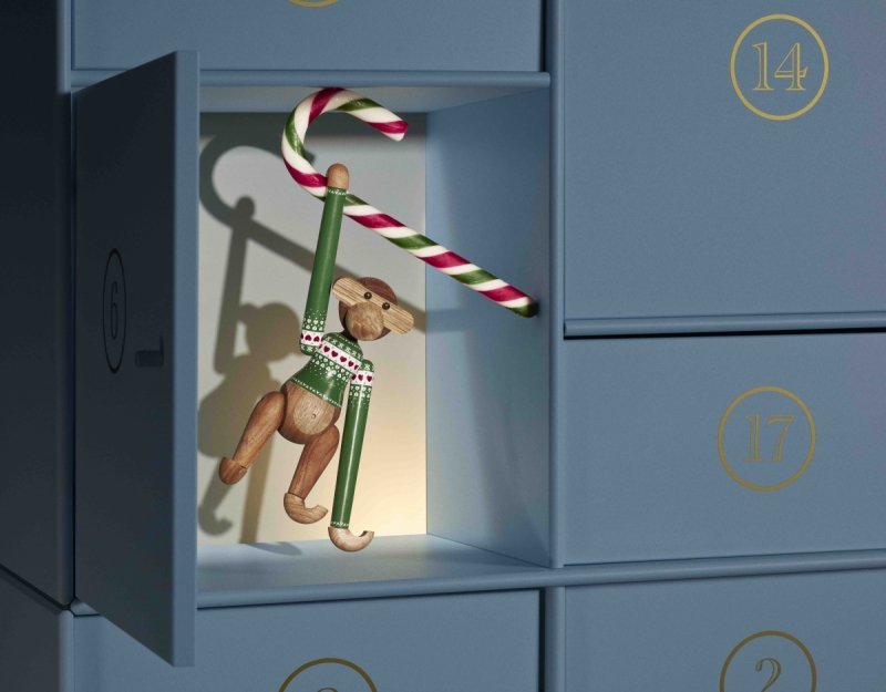 Kay Bojesen MONKEY Małpka Drewniana - Zielona/ Świąteczna Edycja 2025