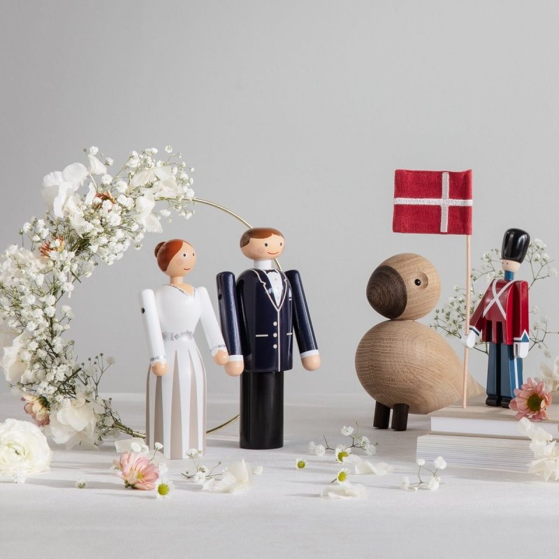 Kay Bojesen BRIDE Ślubna Figurka Drewniana 17 cm / Pana Młoda