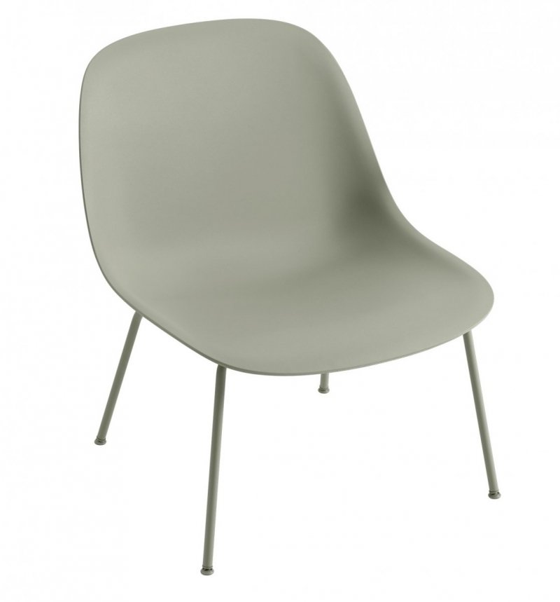 Muuto FIBER LOUNGE Fotel Jasnozielony - Rama Metalowa