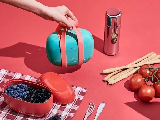 Alessi FOOD A PORTER Lunchbox - Pojemnik na Lunch - Turkusowy
