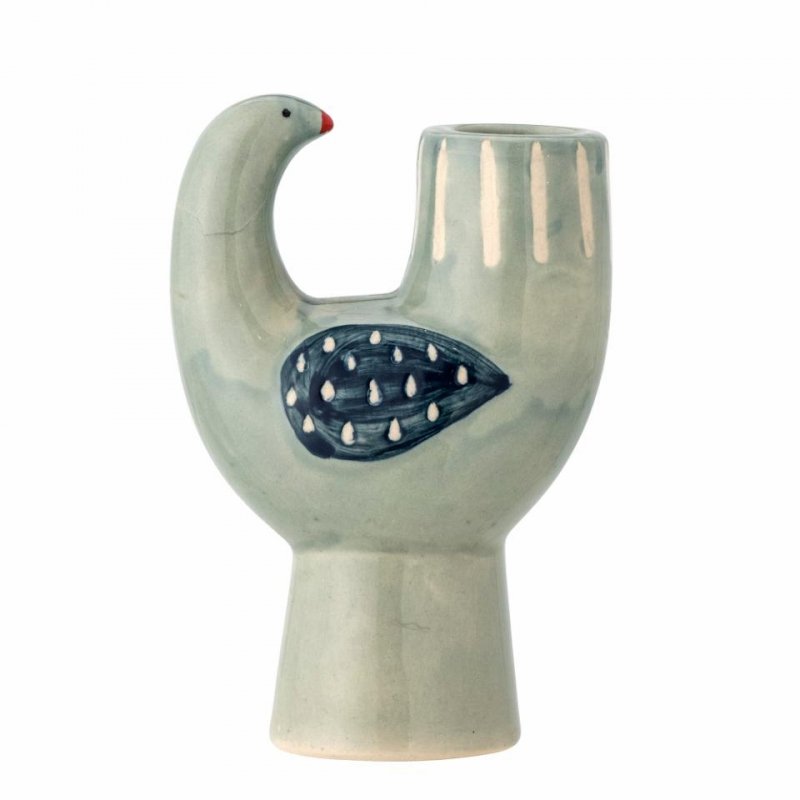Bloomingville TRUDY Świecznik Ceramiczny Ptaszek / Błękitny