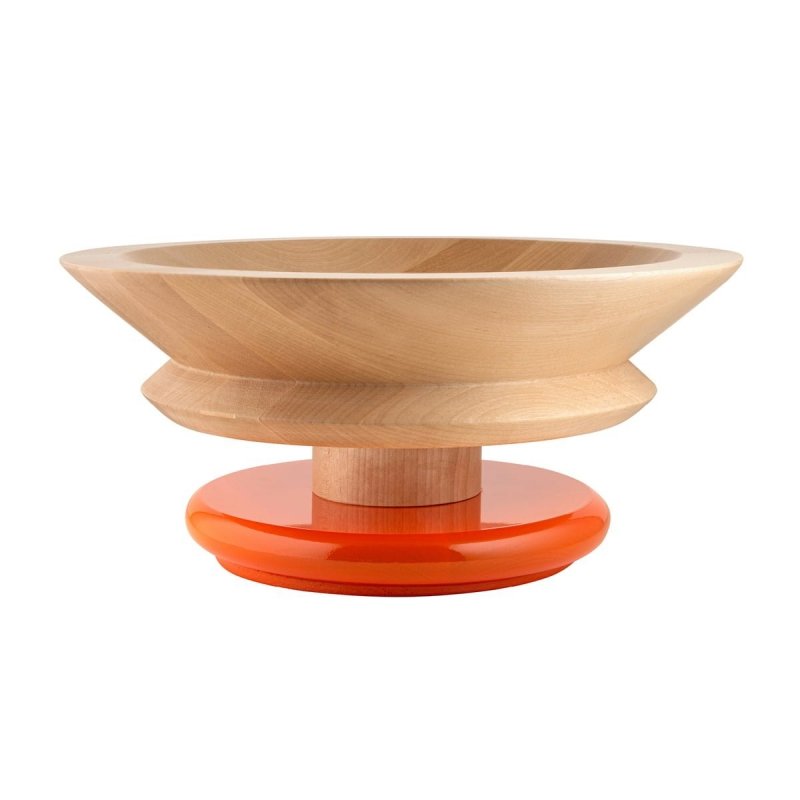 Alessi TWERGI Drewniana Misa na Owoce 30 cm Pomarańczowa (100-lecie Alessi)
