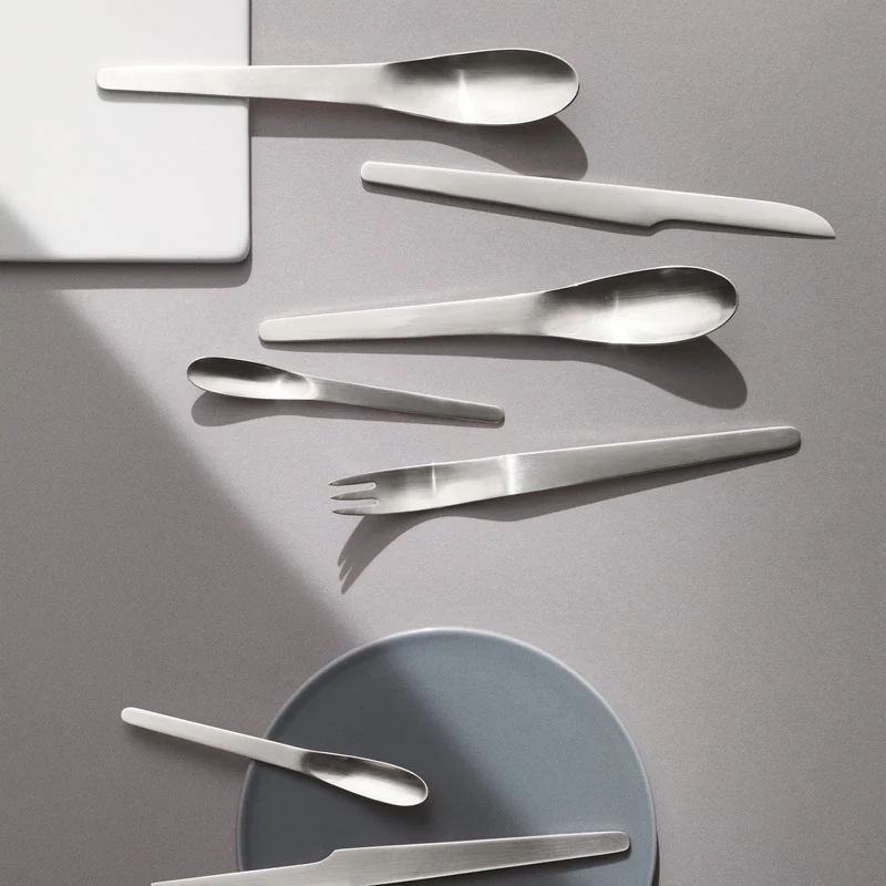 Georg Jensen ARNE JACOBSEN Widelczyki do Ciasta 4 Szt. / Srebrne Matowe