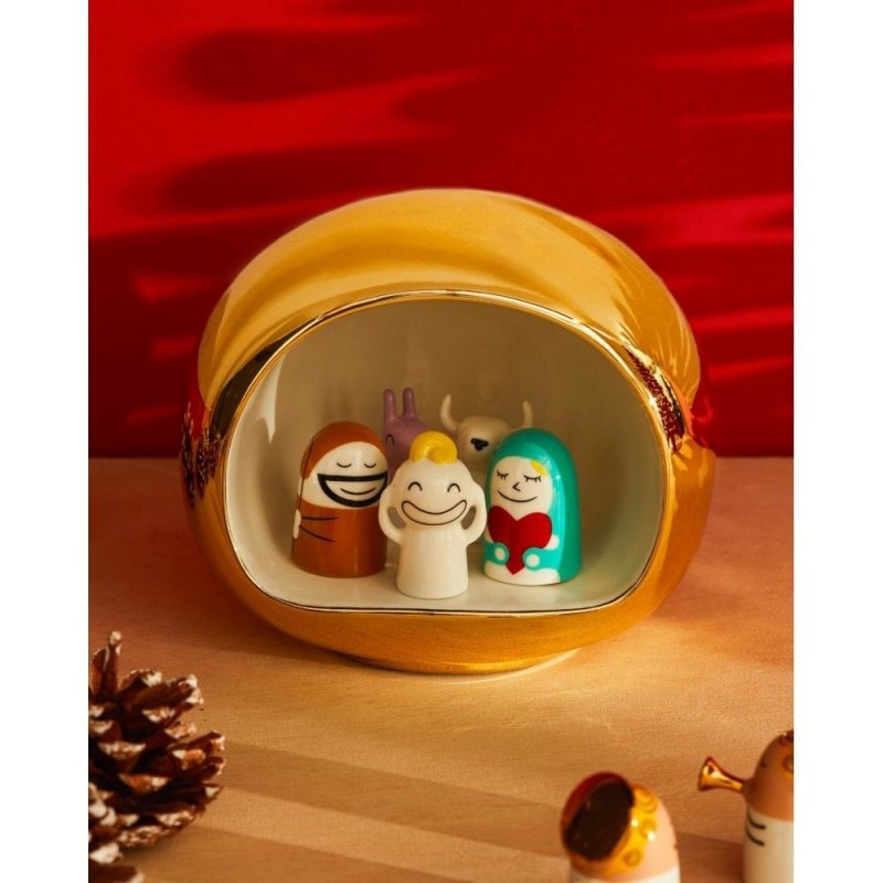 Alessi PRESEPE Świąteczna Szopka Bożonarodzeniowa z Figurkami / Złota