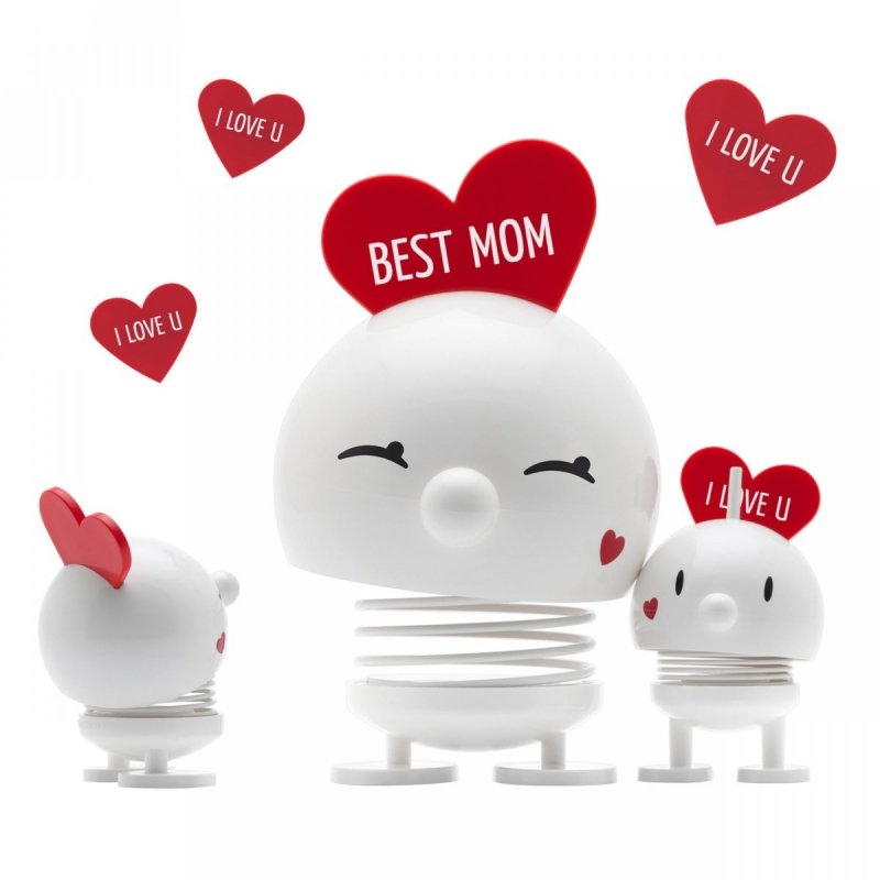 Hoptimist BIMBLE Figurka Optymisty z Serduszkiem S Biały - I Love U