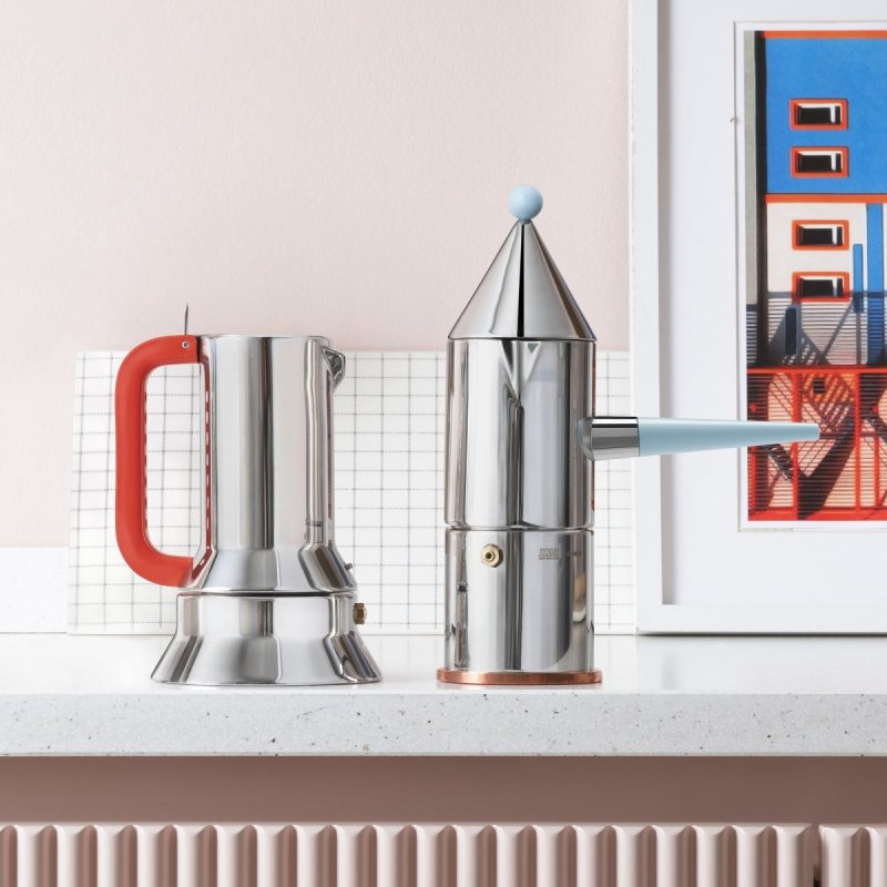 Alessi 9090 Kawiarka - Zaparzacz do Espresso 150 ml Manico Forato - Edycja Limitowana 100-Lecie Alessi