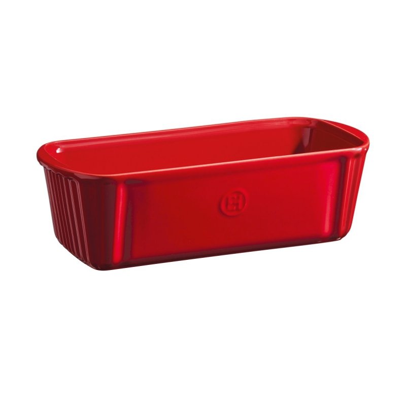Emile Henry NATURAL Ceramiczna Forma Prostokątna Keksówka 30 cm Czerwona