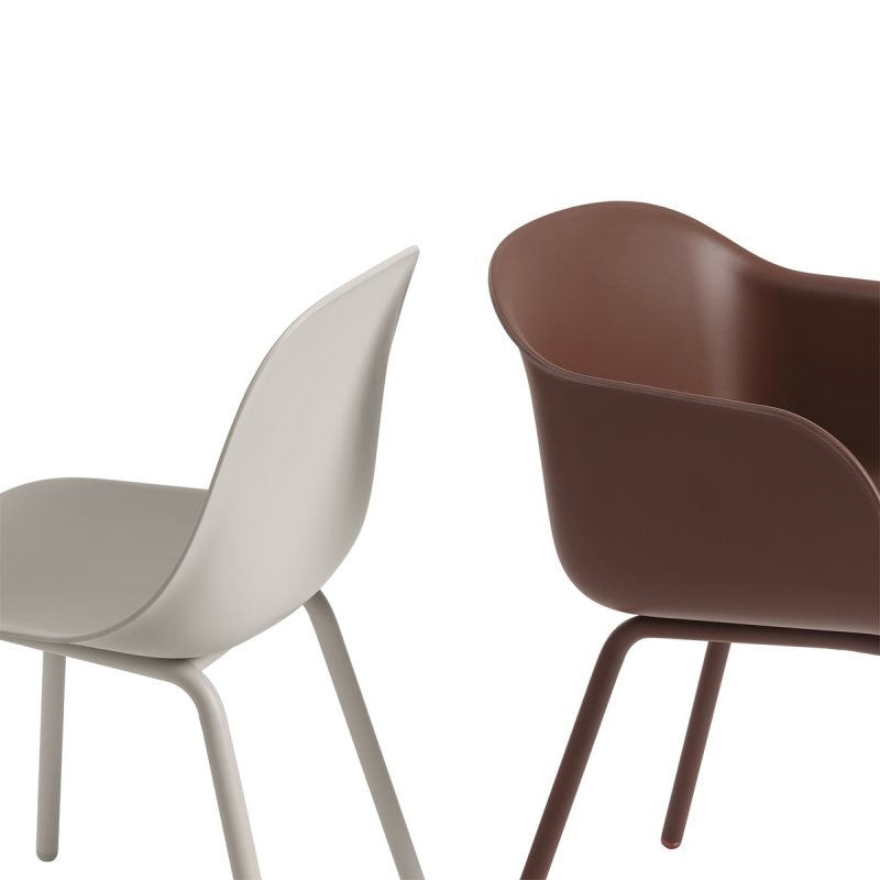 Muuto FIBER OUTDOOR Krzesło Ogrodowe - Zewnętrzne / Czarne