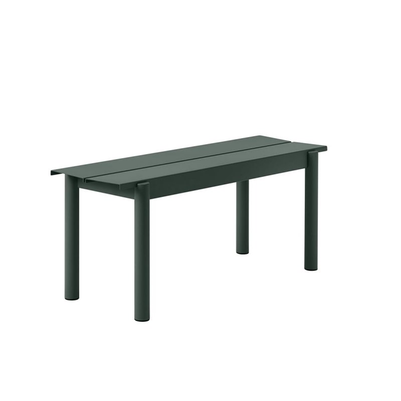 Muuto LINEAR Ławka Ogrodowa / Stalowa 110 cm Ciemnozielona