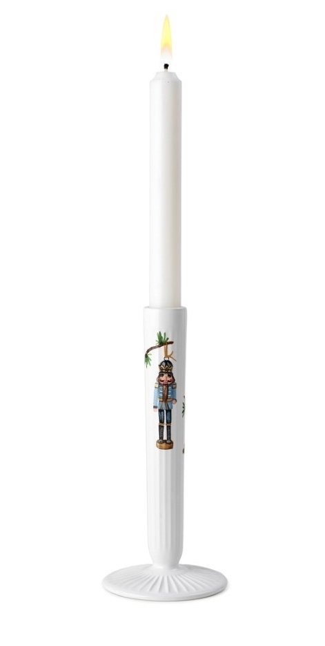 Kähler HAMMERSHØI CHRISTMAS Świecznik Świąteczny 20 cm Zdobiony / Biały