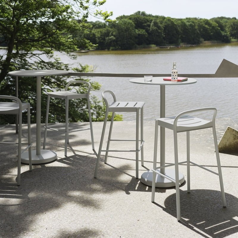 Muuto LINEAR Krzesło Barowe Ogrodowe - Hoker 65 cm / Pomarańczowy
