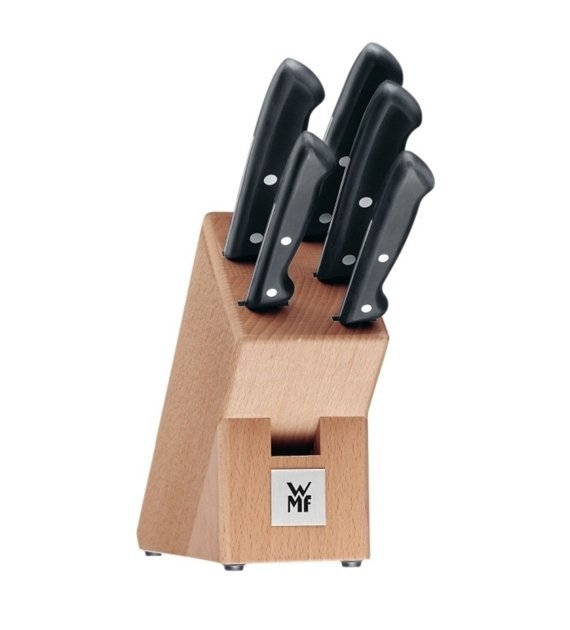 Wmf CLASSIC LINE Zestaw 5 Noży Kuchennych + Drewniany Blok na Noże