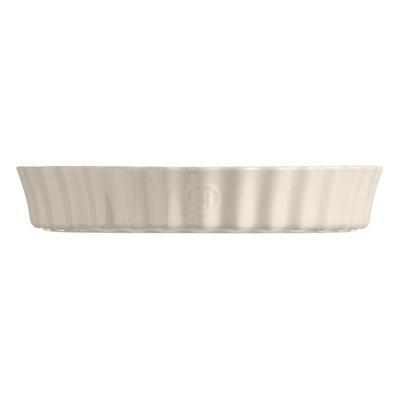 Emile Henry NATURAL CHIC Ceramiczna Wysoka Forma do Tarty 32 cm / Kremowa