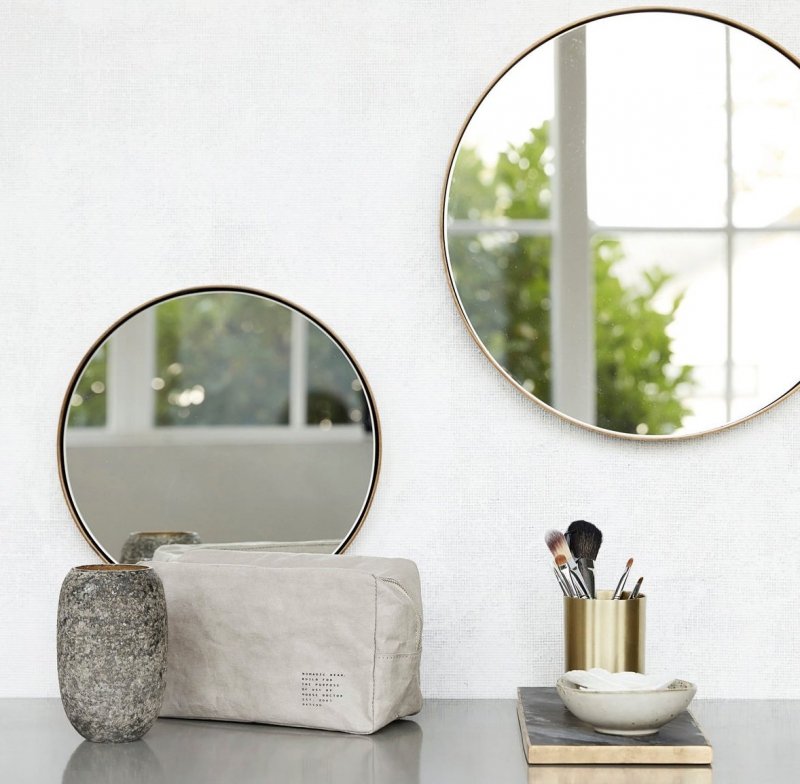 House Doctor REFLEKTION Lustro Okrągłe 30 cm Czarne Postarzane