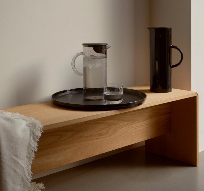 Stelton EM77 Zestaw Prezentowy - Termos Próżniowy 1 l z Dzbankiem do Wody i Tacą / Czarny