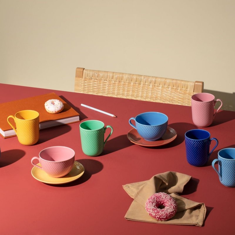 Lyngby Porcelain RHOMBE COLOR Kubek z Uchem 330 ml Zielony