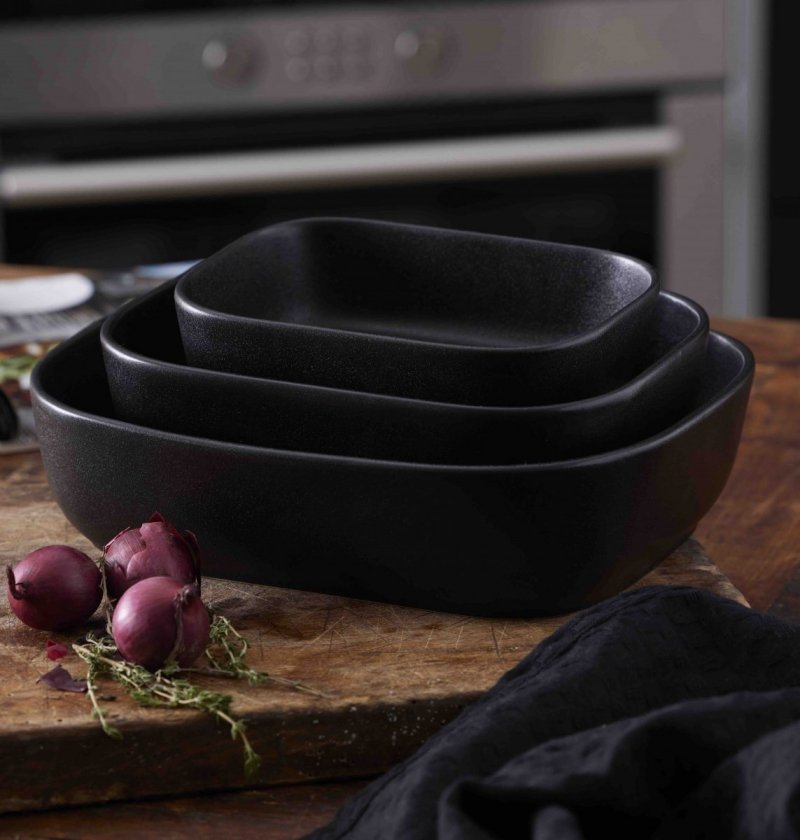Holm PURE BLACK Naczynie Żaroodporne - Forma do Zapiekania 29 cm Czarna
