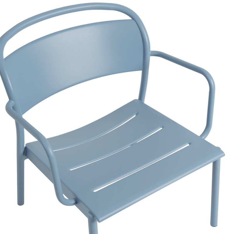 Muuto LINEAR OUTDOOR Stalowy Fotel Ogrodowy Lounge - Zewnętrzny / Ciemnozielony