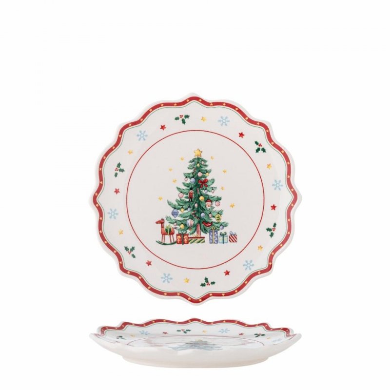 Bloomingville CHRISTMAS NAIVE Świąteczny Talerz Deserowy do Ciasta 17 cm