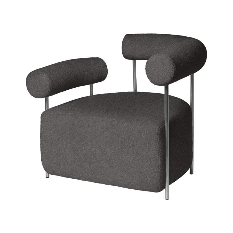 Kristina dam studio SOLITUDE Fotel Tapicerowany Boucle / Ciemnoszary