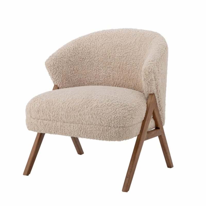 Bloomingville CAMINO Fotel Tapicerowany Boucle / Beżowy