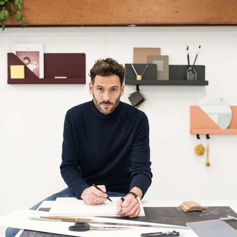 Muuto FOLDED Organizer - Półka Ścienna 96 cm Niebiesko/Szara