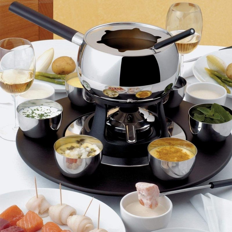 Alessi MAMI Zestaw do Fondue Bourguignonne / Czarny Stojak