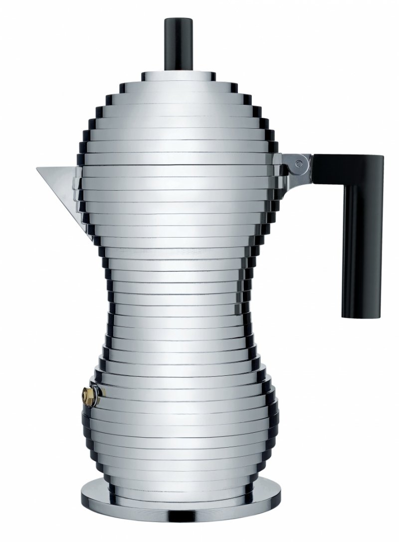 Alessi PULCINA Kawiarka - Zaparzacz do Espresso 300 ml na Indukcję / Czarna Rączka