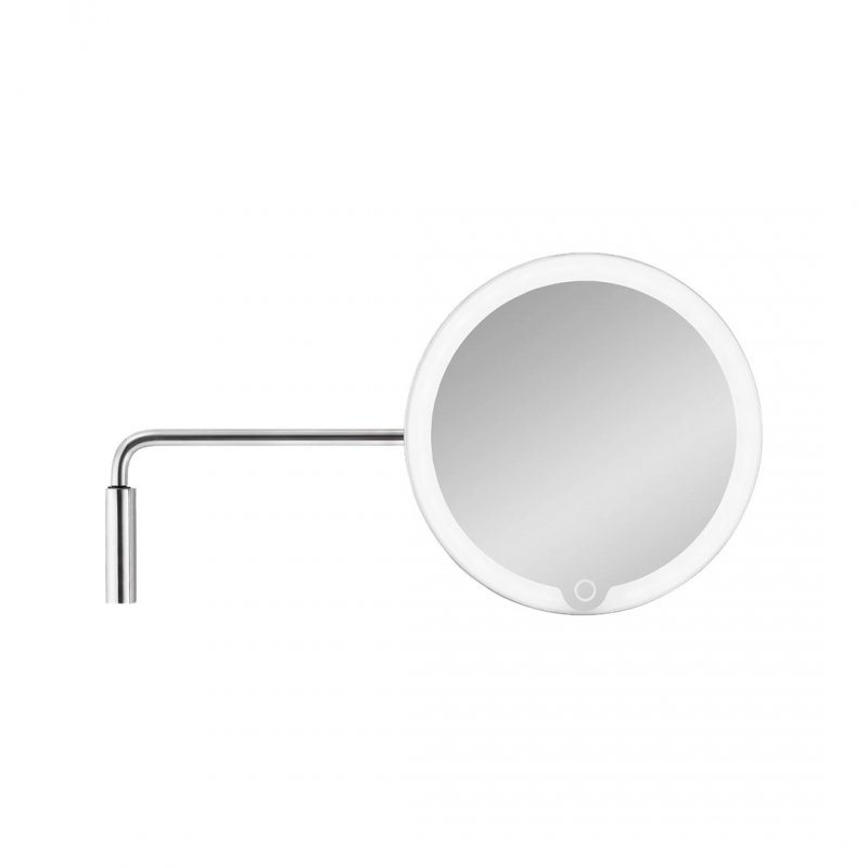 Blomus MODO Ścienne Lusterko Kosmetyczne Powiększające z Podświetleniem LED / Srebrne Połysk