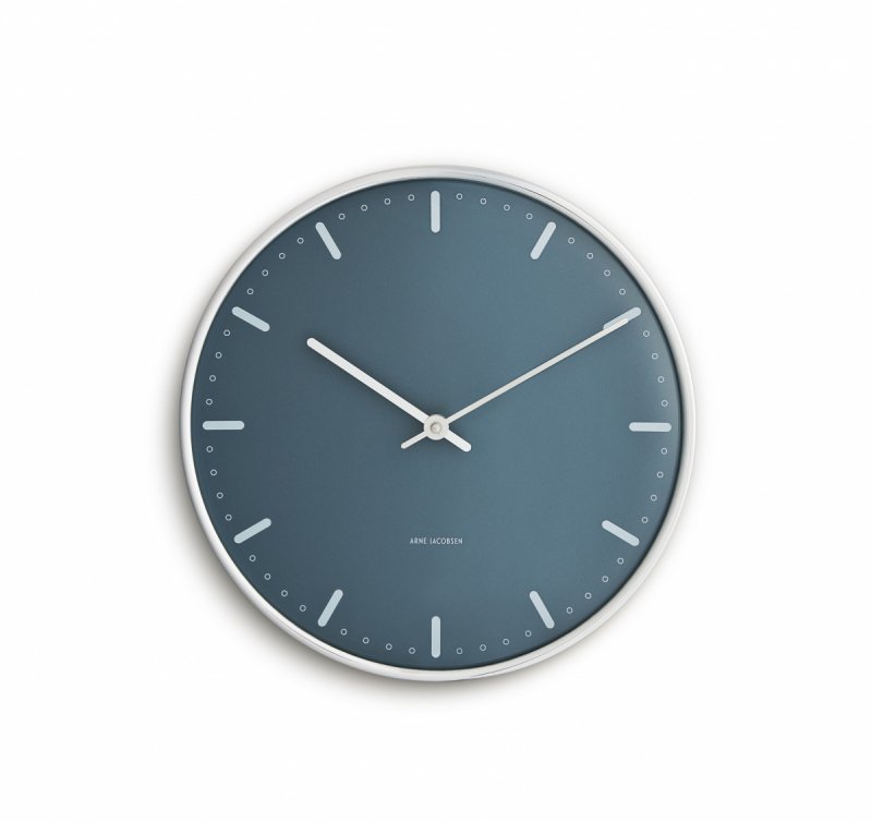 Arne Jacobsen CITY HALL Zegar Ścienny 21 cm / Niebieski