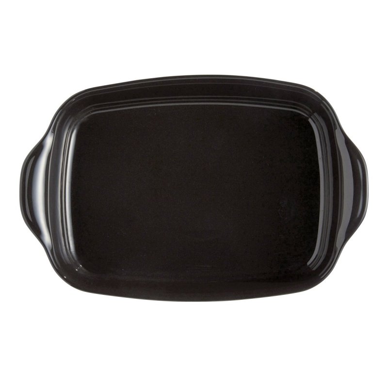 Emile Henry NATURAL CHIC Prostokątna Forma - Naczynie do Zapiekania 42,5x28 cm Czarna