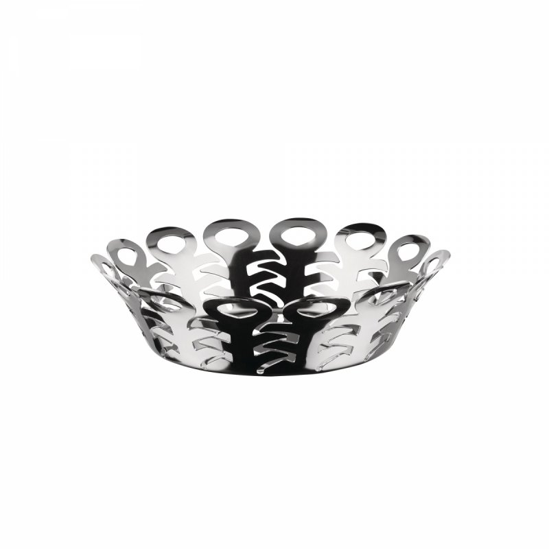 Alessi VIMINI Stalowy Kosz - Misa Dekoracyjna 22 cm / Srebrna Połysk