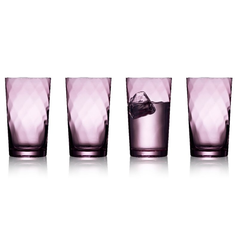 Lyngby Glass VIENNA Szklanki Wysokie 400 ml 4 Szt. / Różowe