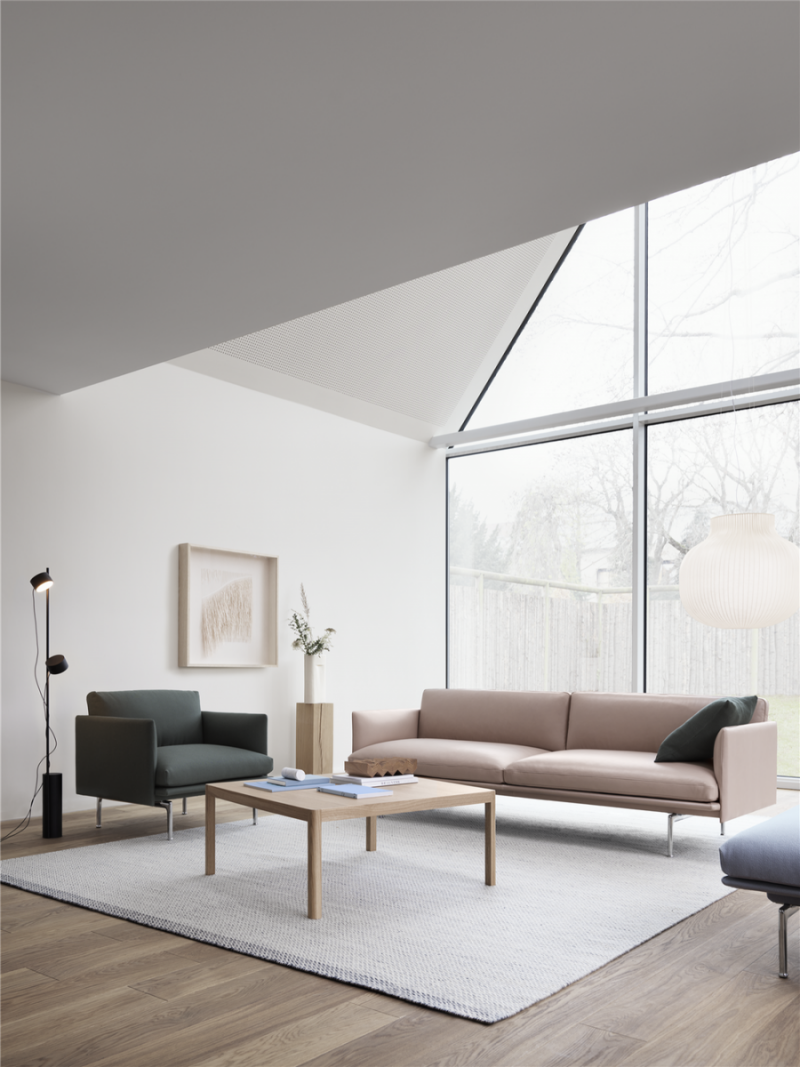 Muuto WORKSHOP Stolik Kawowy Kwadratowy 86 x 86 cm Czarny / Blat Czarny Linoleum