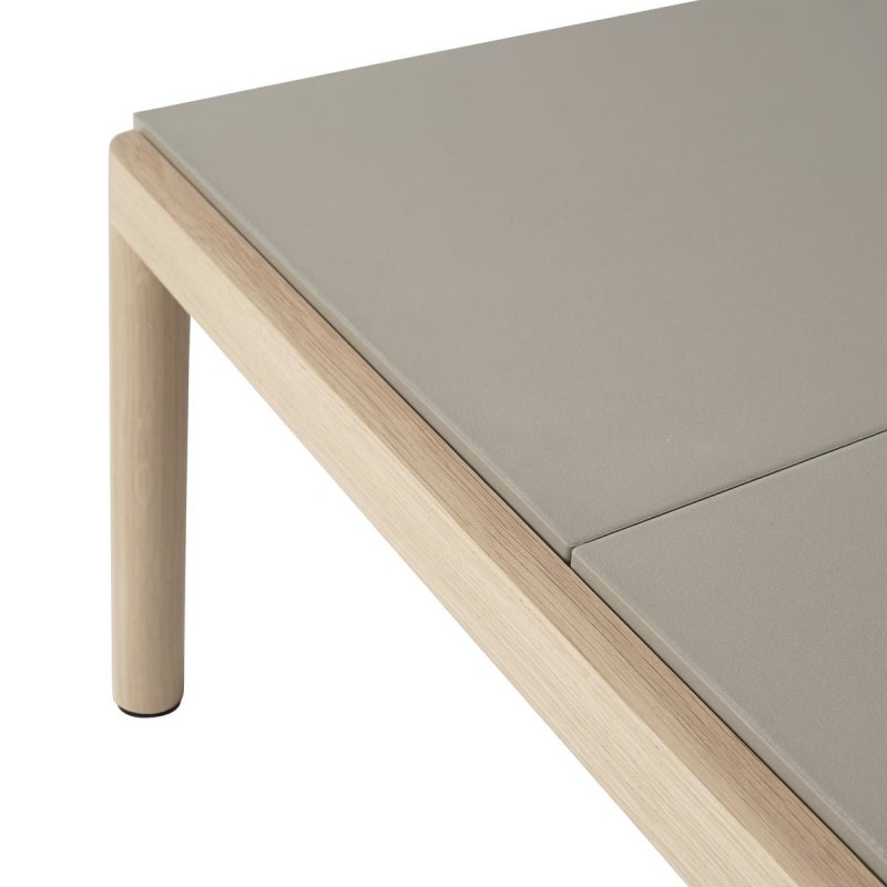 Muuto COUPLE Stolik Kawowy z Ceramicznym Blatem 84x40 cm / Ciemny Dąb - Blat Gładki Niebieski Pale Blue