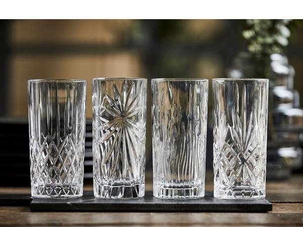 Lyngby Glass KRYSTAL Kryształowe Szklanki do Long Drinków 360 ml 4 Szt.