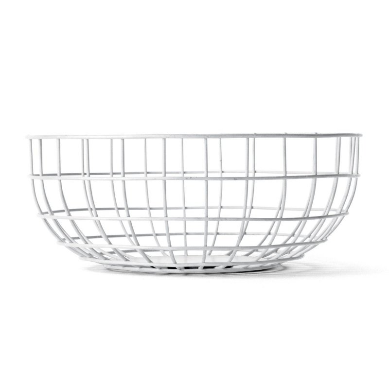 Menu WIRE Metalowy Kosz na Owoce - Pieczywo 25 cm / Biały