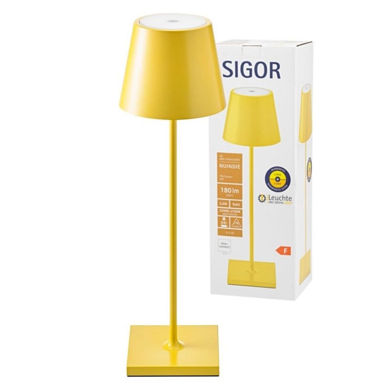 Lampa Sigor Nuindie żółta do ogrodu i na balkon